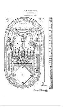 USA Patent Guetschoff Baseball Bagatelle Pinball Drawings - Photoseeum