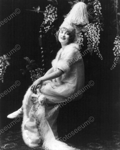 Victorian Lady In Costume And Tall Hat Vintage 8x10 Reprint Of Old Photo - Photoseeum