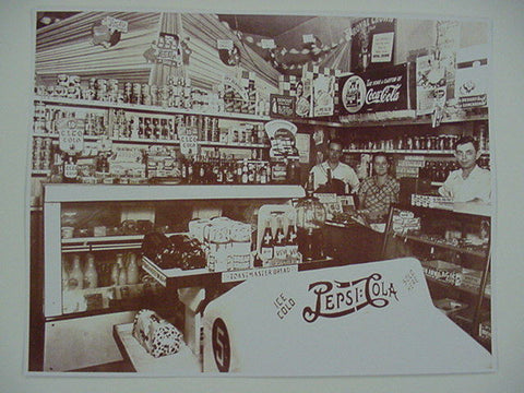Pepsi Pete, Pepsi Cola Cooler,  Grocery Vintage Sepia Card Stock Photo 1940s - Photoseeum
