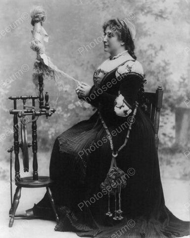 Woman Spinning Wheel Wool Vintage 8x10 Reprint Of Old Photo - Photoseeum