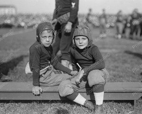 Two Young Football Players 1930's Vintage 8x10 Reprint Of Old Photo - Photoseeum