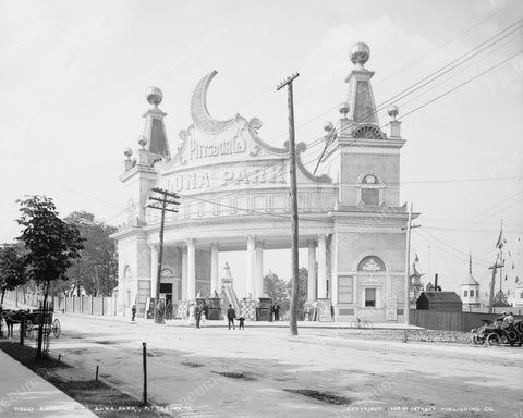 Luna Park Entrance Pittsburg 1905 Vintage 8x10 Reprint Of Old Photo - Photoseeum