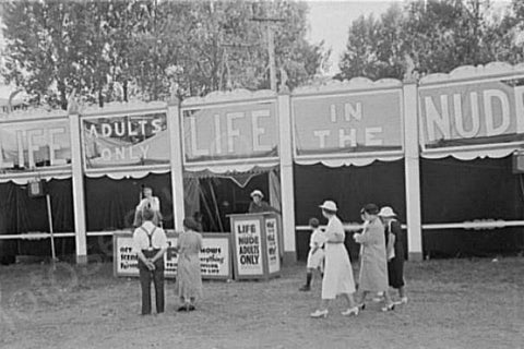 Life In The Nude Fair Sideshow 4x6 Reprint Of Old Photo 1940s - Photoseeum