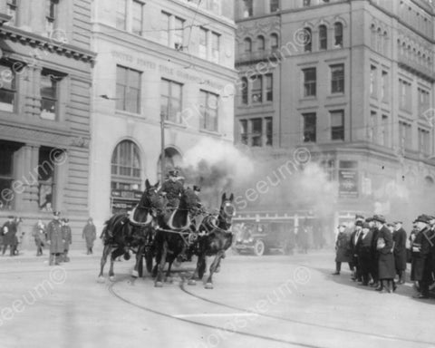 Horses Drawn Fire Engine NY Fire Dept 8x10 Reprint Of Old Photo - Photoseeum