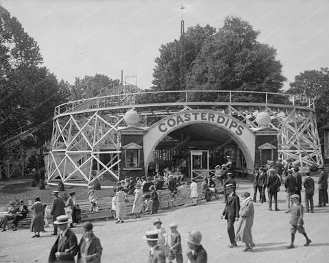 Glen Coaster Dips Ride Scene 8x10 Reprint Of Old Photo - Photoseeum