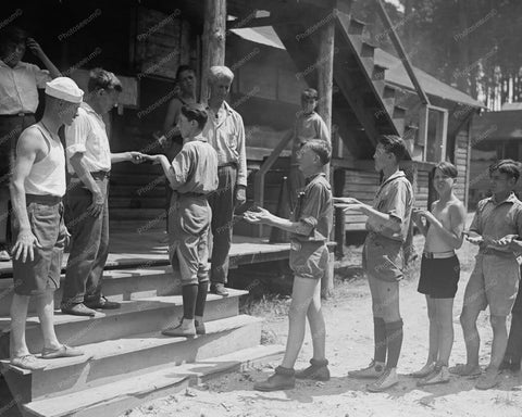 Boy Scouts Clean Hands Inspection 1920s 8x10 Reprint Of Old Photo - Photoseeum