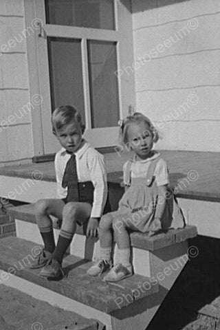 Little Boy & Girl In Sunday Best Clothes! 4x6 Reprint Of Old Photo - Photoseeum