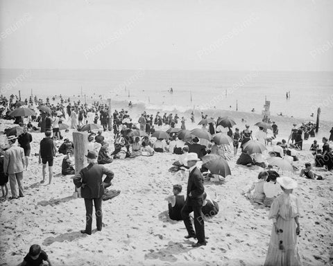 On The Beach Asbury Park NJ 1905 Vintage 8x10 Reprint Of Old Photo - Photoseeum