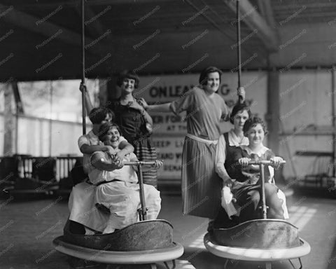 Glen Echo Bumper Car Riders Having Fun! Old 8x10 Reprint Of Photo - Photoseeum