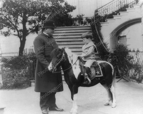 Police "Checks" Little Boy & His Pony 8x10 Reprint Of Old Photo - Photoseeum