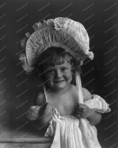 Victorian Girl In Bonnet 1900s Vintage 8x10 Reprint Of Old Photo - Photoseeum