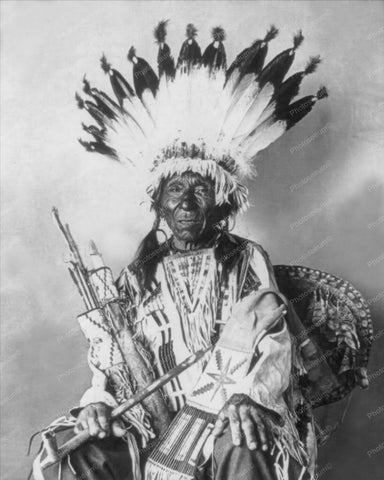 Chief Sioux Native Indian Portrait 8x10 Reprint Of Old Photo - Photoseeum
