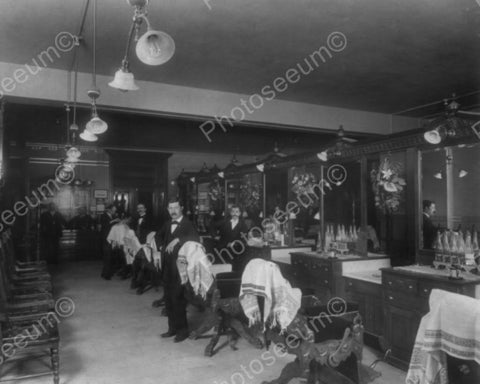 Vintage Barber Shop Philadelphia 1890s 8x10 Reprint Of Old Photo - Photoseeum