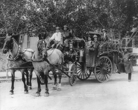 Firemen On Horse Drawn Fire Truck 1910s 8x10 Reprint Of Old Photo - Photoseeum