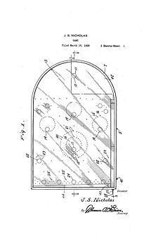 USA Patent Play Threes Bagatelle Pinball 1920's Drawings - Photoseeum