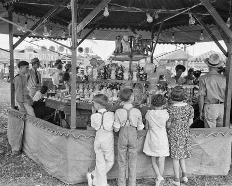 Louisiana Fair Kids at Midway Game 8x10 Reprint Of 1930s Old Photo - Photoseeum