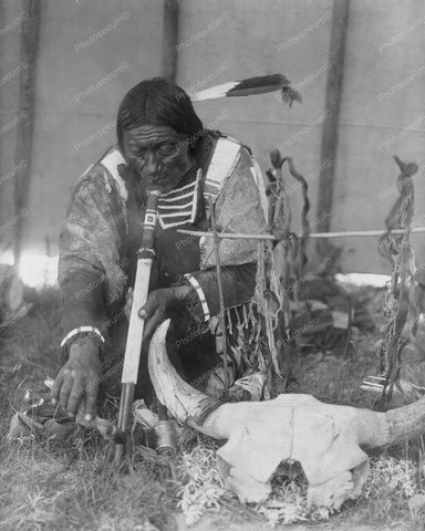 Dakota Indian Smoking A Pipe Vintage 8x10 Reprint Of Old Photo - Photoseeum