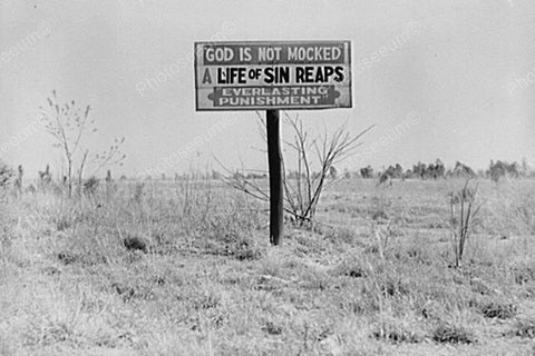 Religious Christian God Not Mocked Sign 4x6 Reprint Of Old Photo - Photoseeum