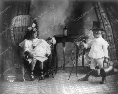 Victorian Children Cute Theatre Scene 8x10 Reprint Of Old Photo - Photoseeum