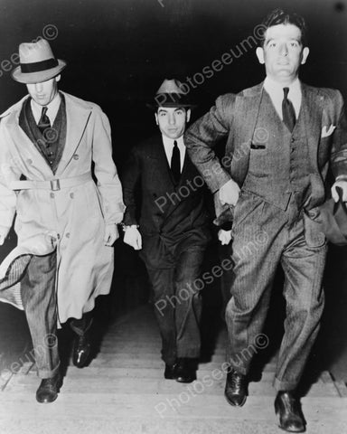 Lucky Luciano Escorted To Court 1930s 8x10 Reprint Of Old Photo - Photoseeum