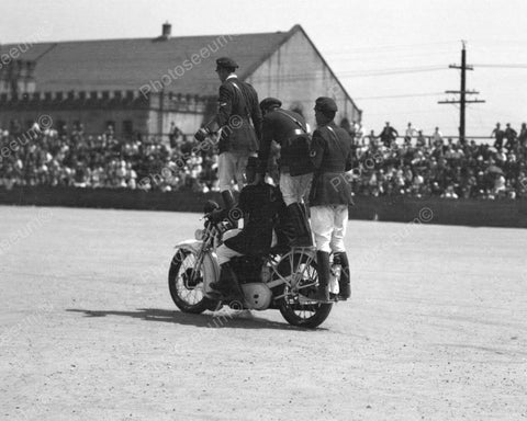 Four Man  Motorcycle Show 1937 Vintage 8x10 Reprint Of Old Photo - Photoseeum
