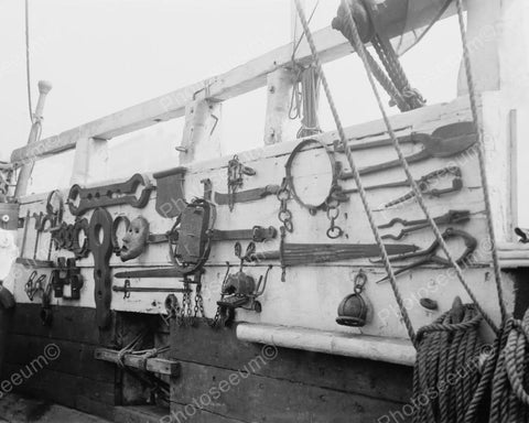 Ships Antique  Iron Torture Devices On Display 8x10 Reprint Of Old Photo - Photoseeum