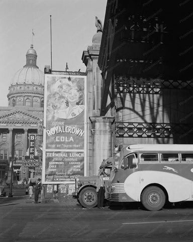 Royal Crown Cola Sign 1940 Greyhound Bus 8x10 Reprint Of Old Photo - Photoseeum