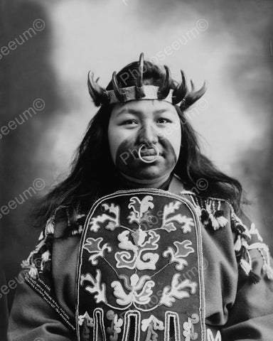 Native Indian Woman With Big Nose Ring  8x10 Reprint Of Old Photo - Photoseeum