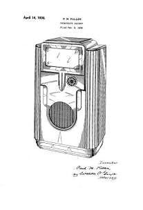 USA Patent Fuller1st 312 Wurlitzer Jukebox 1930's Drawings - Photoseeum