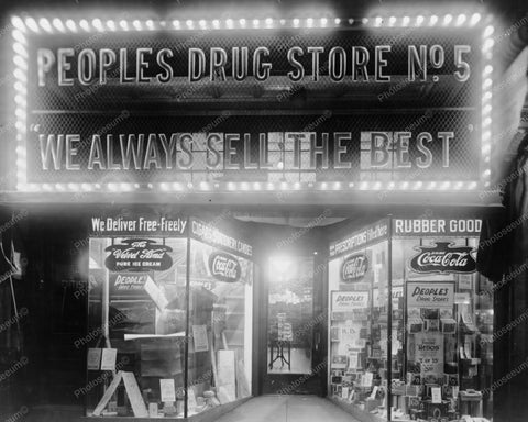 Peoples Drug Store No 5 Coca Cola Signs 8x10 Reprint Of Old Photo - Photoseeum