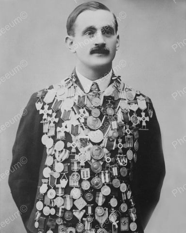 Man With Many Medals Vintage 8x10 Reprint Of Old Photo - Photoseeum