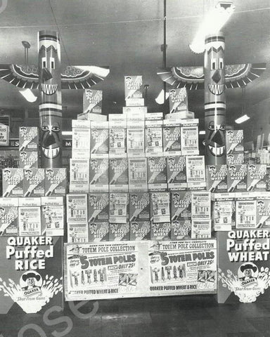 Quaker Puffed Wheat Display Vintage 8x10 Reprint Of Old Photo 1 - Photoseeum