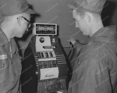 Soldiers Play A Sega Strike A Bonanza Slot Machine 8x10 Reprint Of Old Photo - Photoseeum