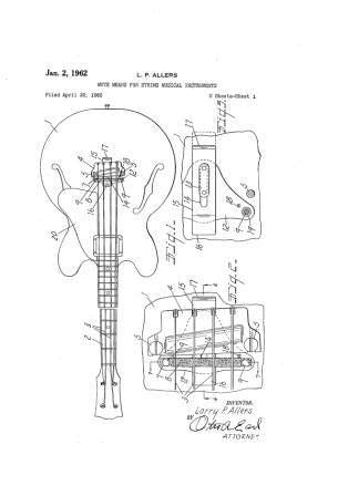 USA Patent Gibson EB-2 Bass 1960's Drawings - Photoseeum