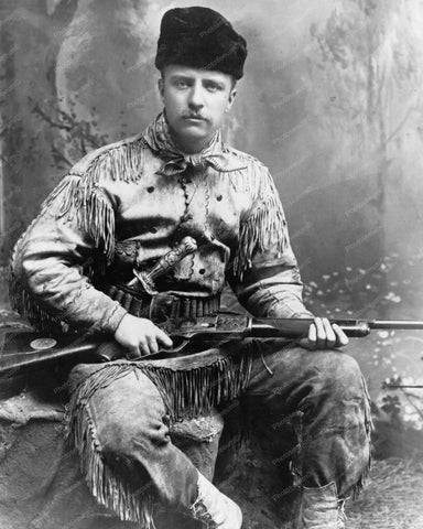 Theodore Roosevelt With Rifle 1880s 8x10 Reprint Of Old Photo - Photoseeum