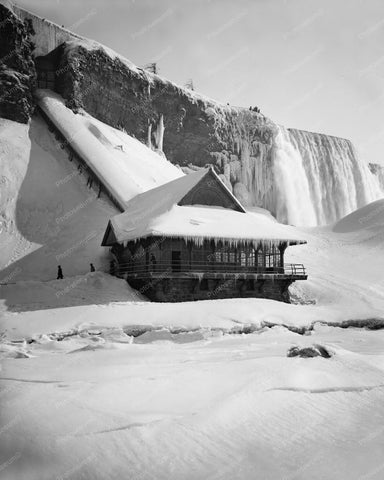 Niagara Falls Frozen Station U.S.Falls 8x10 Reprint Of Old Photo - Photoseeum