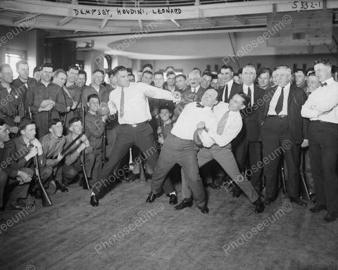 Houdini & Dempsey Do Boxing Moves 1900s 8x10 Reprint Of Old Photo - Photoseeum