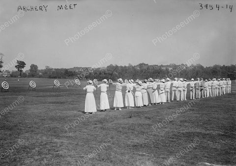 Group Archery Meet In Field Vintage 8x10 Reprint Of Old Photo - Photoseeum