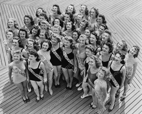 Miss America Contestants Aerial View! 8x10 Reprint Of Old Photo - Photoseeum