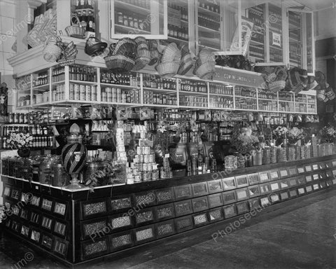 Grocery Food Market Stocked Shelves 1905 Vintage 8x10 Reprint Of Old Photo - Photoseeum