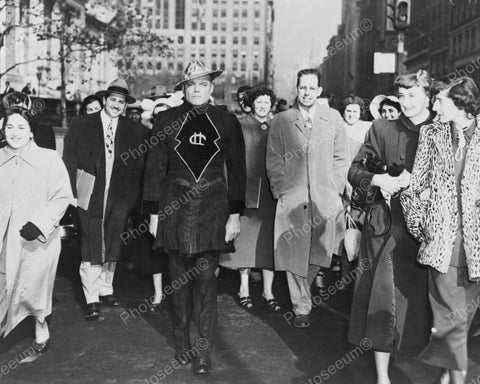 Martian Costume Crossing Street In NYC 1950 Vintage 8x10 Reprint Of Old Photo - Photoseeum