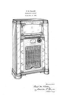 USA Patent Fuller P-12 Wurlitzer Jukebox 1930's Drawings - Photoseeum