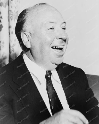 Alfred Hitchcock Laughing Candid 1950s 8x10 Reprint Of Old Photo - Photoseeum