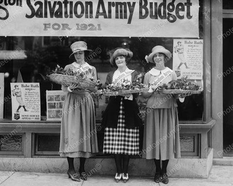 Salvation Army With Babe Ruth Signs 1921 Vintage 8x10 Reprint Of Old Photo - Photoseeum