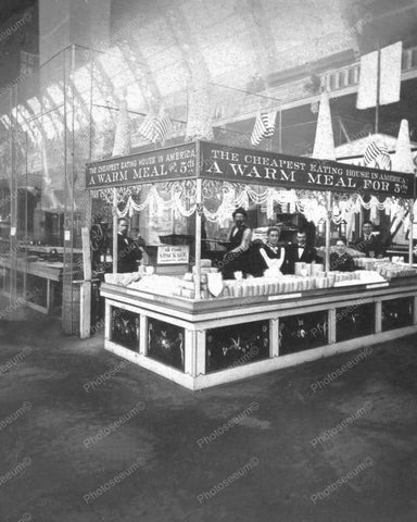 Warm Meal For 5 Cents Food Booth 8x10 Reprint Of Old Photo - Photoseeum
