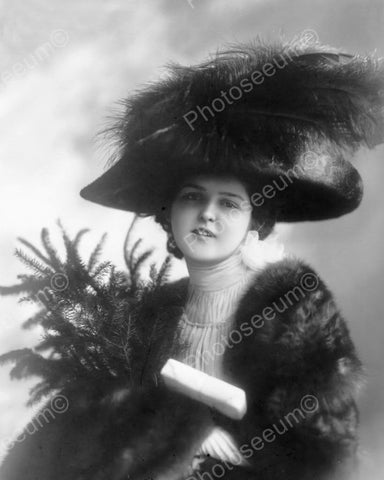 Elegant Victorian Lady In Fancy Hat 1800 8x10 Reprint Of Old Photo - Photoseeum