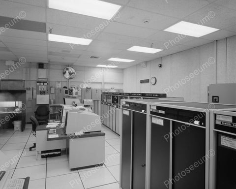 Computer Room With Tape Backup Machines Vintage 8x10 Reprint Of Old Photo - Photoseeum