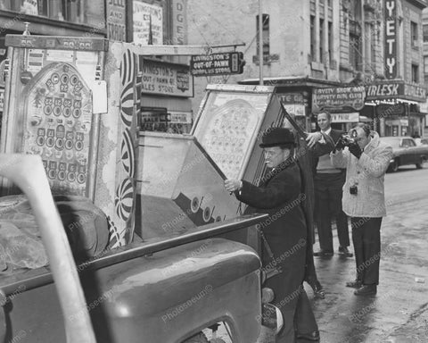 Federal Agents Confiscate Pinball Bingo Machines Vintage 8x10 Reprint Old Photo - Photoseeum