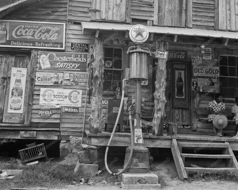 Gas Station Loaded With Soda Signs Vintage 8x10 Reprint Of Old Photo 2 - Photoseeum