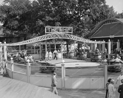 Glen Echo Park Vintage "The Whip Ride"  8x10 Reprint Of Old Photo - Photoseeum